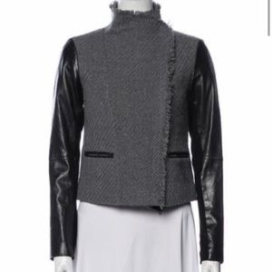 Vince wool and leather blend jacket, size extra small
